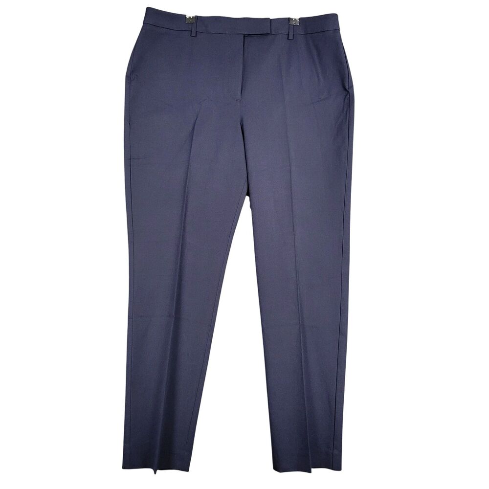 NWT TALBOTS Blue High Rise Straight Pants Office Career Professional SIZE 14